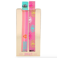 Lisa en Lena feest polsbandjes roze, 2 stuks