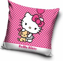 Hello Kitty velour kussenhoes, roze / wit