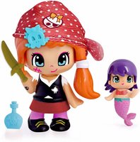 Pinypon piraat poppetje / figuurtje rood met zeemeermin en acc.