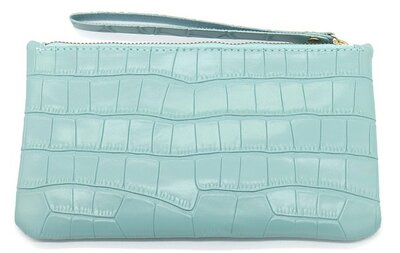 Tas croco / clutch / kunstleren tasje, blauw