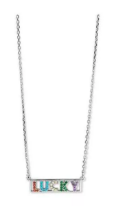 Victoria kinder-ketting met tekst Lucky