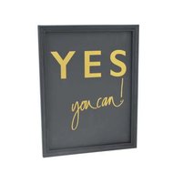 Houten wanddecoratie bord met tekst Yes you can !