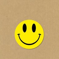 Traktatie / wensetiket / sticker Smiley, 10 stuks.