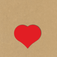 Sticker / sluitzegel hart, groot, rood, 10 stuks