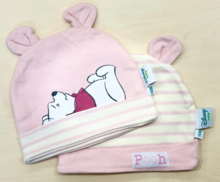 Set van 2 baby mutsjes Winnie de Pooh, roze/creme