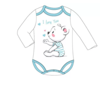 Baby rompertje wit / mint, " I love you "