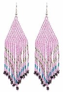 Oorbellen Glass Seed Beads, paars/roze