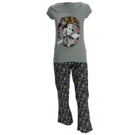 Disney dames pyjama Minnie Mouse, gebloemd, groen/blauw