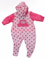 Baby rose poppenkleding met stippen