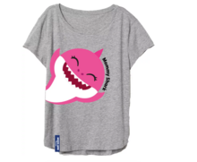 Mommy Shark t-shirt, grijs, maat S t/m XL