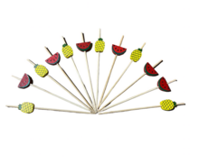 Set van 12 bamboo prikkers met fruit ( 12 cm) 