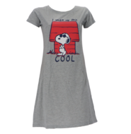 Snoopy dames nachthemd, grijs met opdruk : I woke up this cool