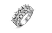 Victoria zilverkleurige damesring met witte steentjes