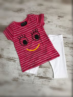 DICE Kinderpyjama / zomersetje Smile fuchsia/wit