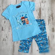 DICE Kinderpyjama / zomersetje model school blauw