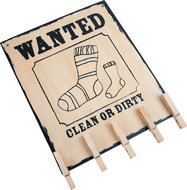 Houten decoratiebord ; Wanted ; `missing socks