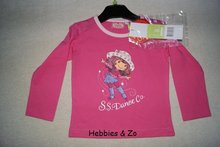 Longsleeve Strawberry shortcake donkerroze mt 102